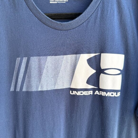 Under Armour Mens Navy Loose Fit Graphic Print Athletic Short Sleeve T-Shirt XXL - Picture 5 of 7